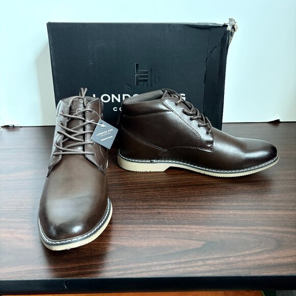 London Fog Collection Memory Foam LFM-Tyler Chukka Brown Size 9M New - Picture 1 of 5